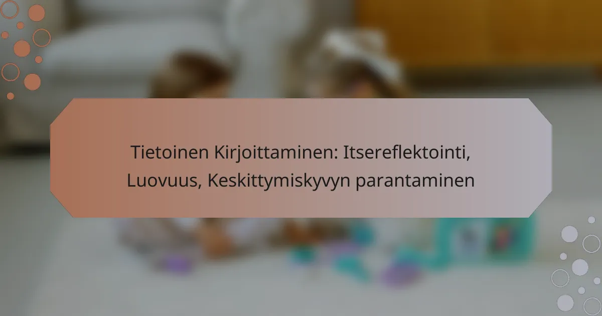 Tietoinen Kirjoittaminen: Itsereflektointi, Luovuus, Keskittymiskyvyn parantaminen