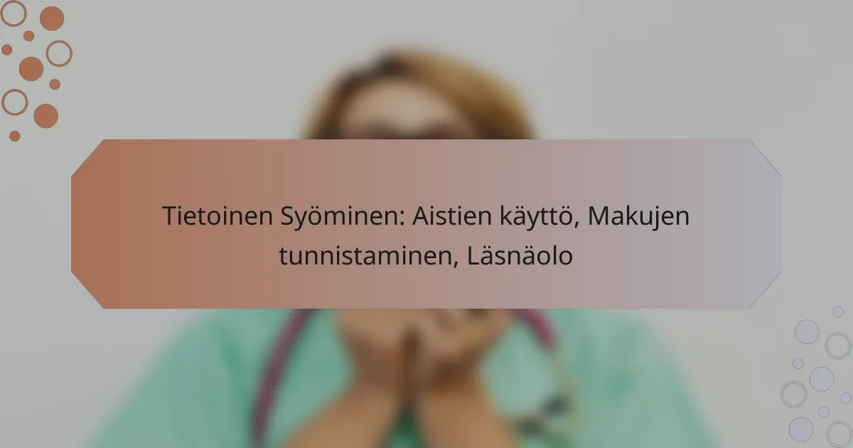 Tietoinen Syöminen: Aistien käyttö, Makujen tunnistaminen, Läsnäolo
